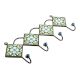 Forest Green And Turquoise Ceramic Floral Tiles Hooks